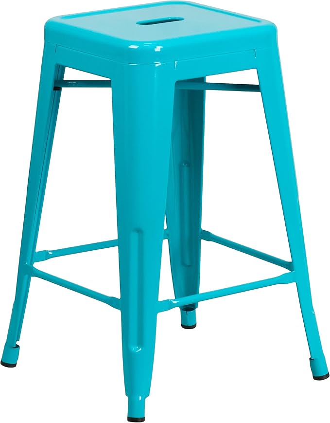 🍹 Sleek Backless Bar Stool 🪑 Indoor & Outdoor 🌞✨
