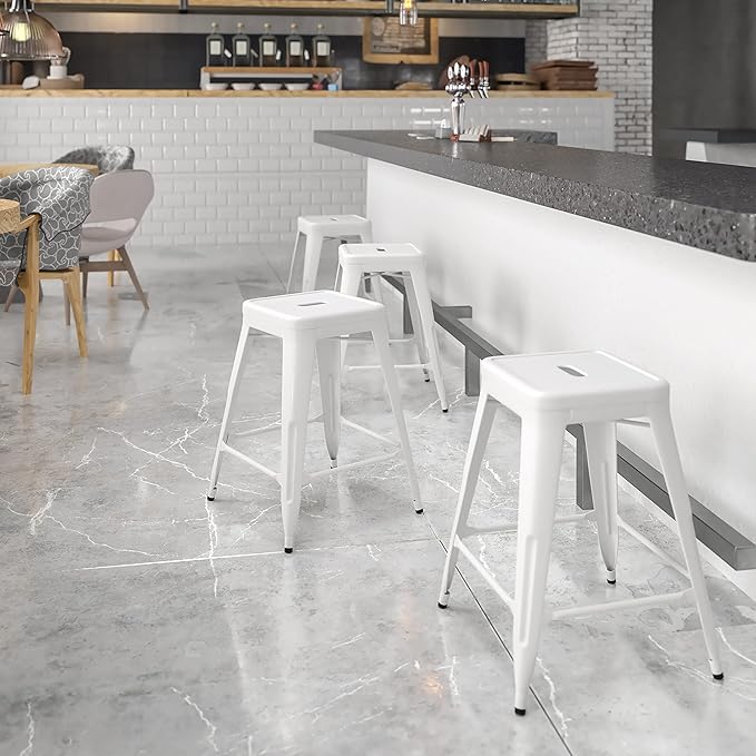 🍹 Sleek Backless Bar Stool 🪑 Indoor & Outdoor 🌞✨